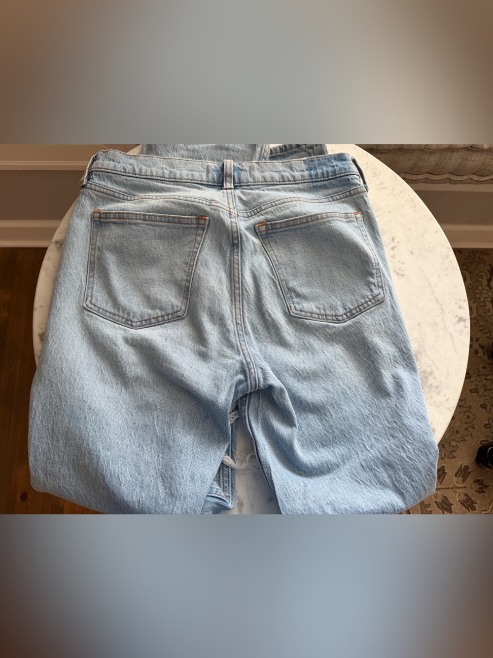 Abercrombie & Fitch Light Blue Distressed Relaxed Jeans - Picture 3 of 5